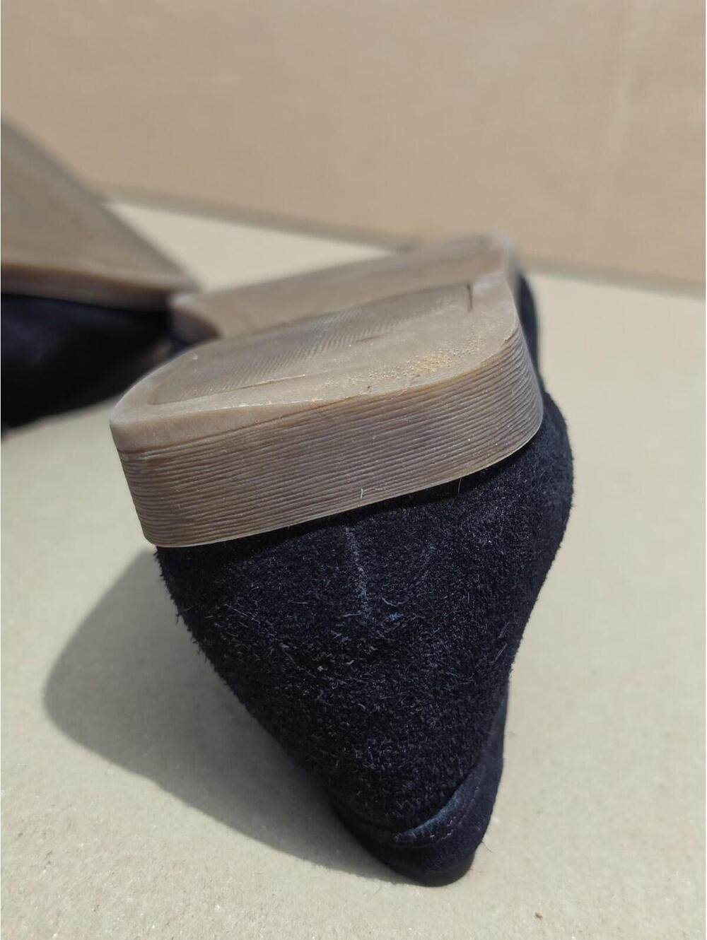 Franco Sarto Black Suede Loafers Women Leather Slip On Flats Office Quiet Luxury - Picture 7 of 10